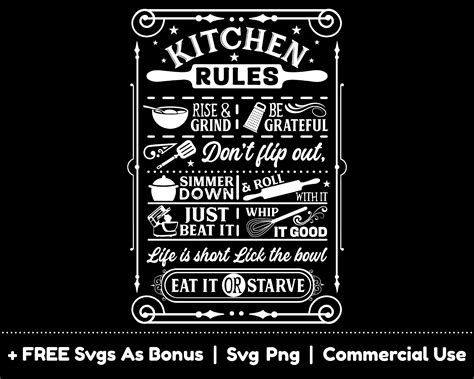 Download Kitchen Rules Sign SVG - Kitchen Svg Printable