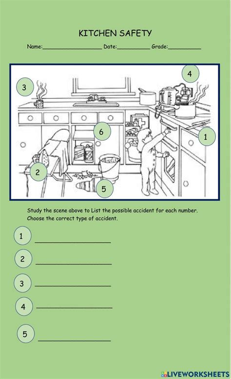 Kitchen Safety Worksheet