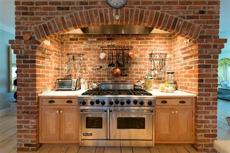 Revamp your Culinary Haven: Elevating Your Kitchen Stove with a Beautiful Brick Surround!