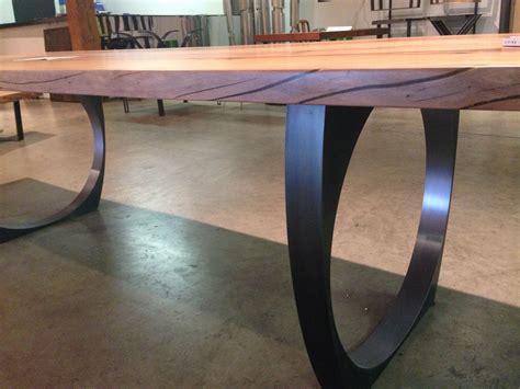 Dining Room Kitchen Table with Industrial Steel Legs MQ Woodworking