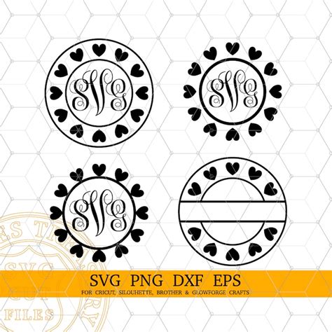 Kitchen heart,Kitchen heart monogram frames bundle SVG,PNG,DXF,PDF,EPS