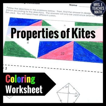 Kites Coloring Worksheet Geometry Answers
