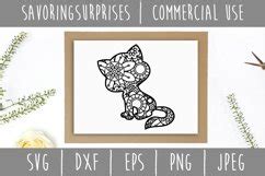 Download Kitten Mandala Zentangle Commercial Use DXF Files