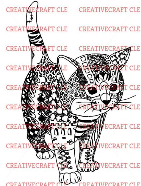 Download Kitten Mandala Zentangle Easy Edite