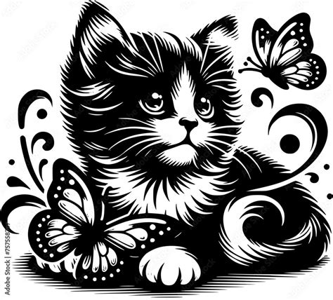 Curious Cuteness Unleashed with Kitten SVG: The Purrr-fect Addition to Your Digital Art Collection!