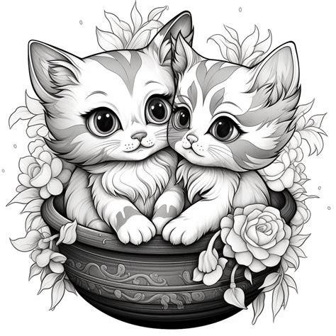 Kittens Coloring Page