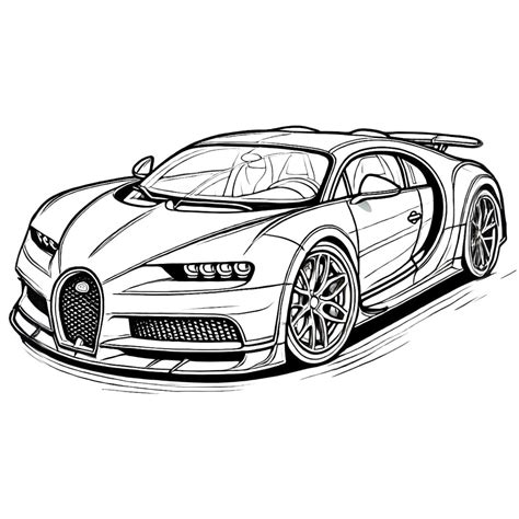 Kleurplaat Auto Bugatti
