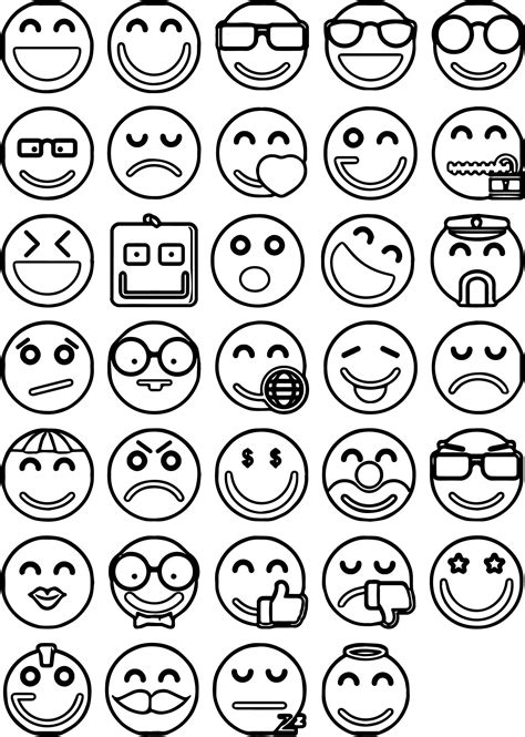 Kleurplaat Emoticons