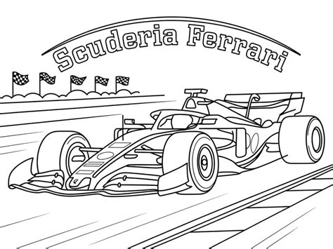 Kleurplaat Ferrari Formule 1