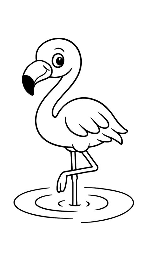 Kleurplaat Flamingo