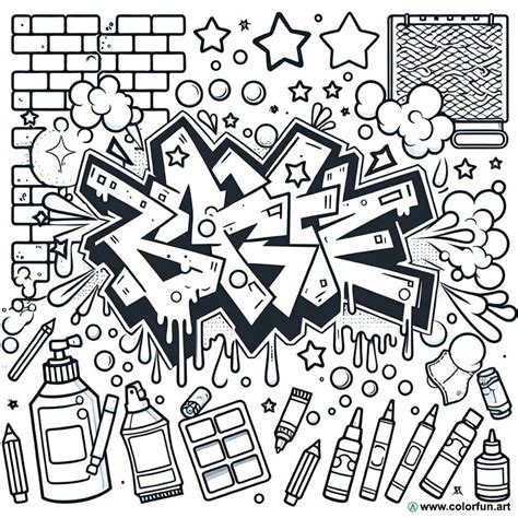 Kleurplaat Graffiti