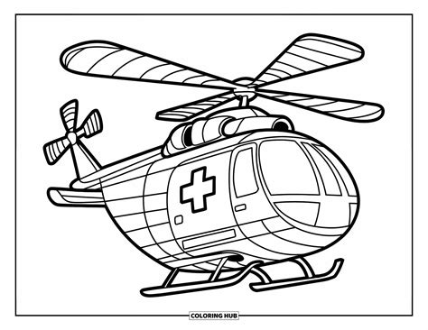 Kleurplaat Helicopter