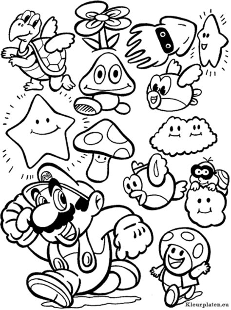 Kleurplaat Mario Bros