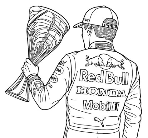 Kleurplaat Max Verstappen