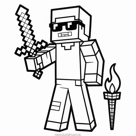 Kleurplaat Minecraft Pro