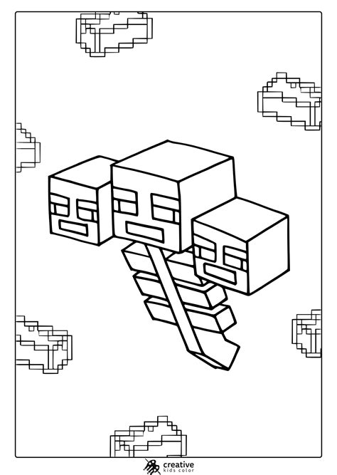 Kleurplaat Minecraft Wither