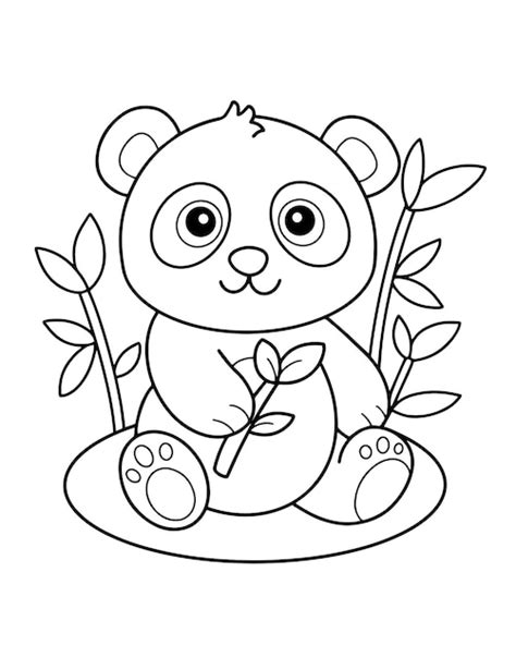 Kleurplaat Panda Baby
