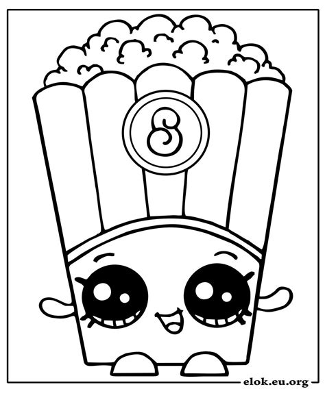 Kleurplaat Popcorn