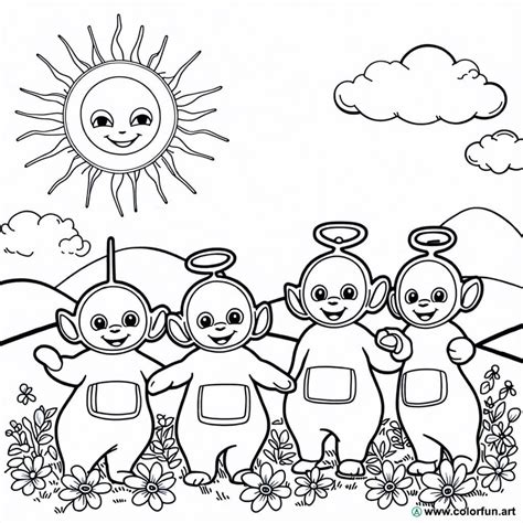 Kleurplaat Printen Teletubbies