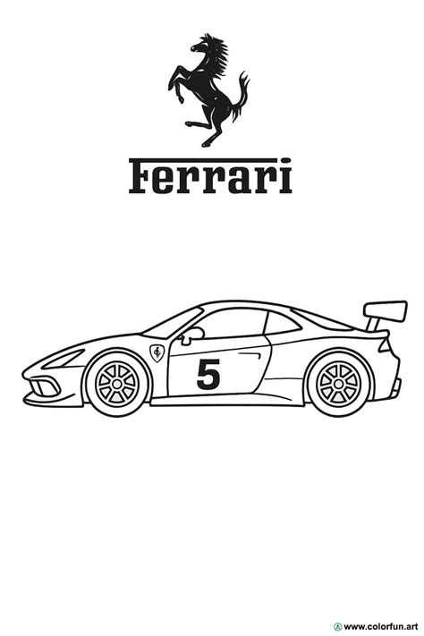 Kleurplaat Raceauto Ferrari