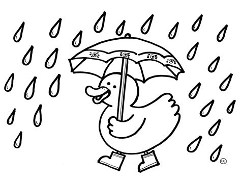 Kleurplaat Regen