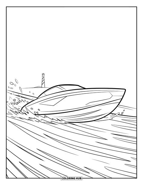 Kleurplaat Speedboot