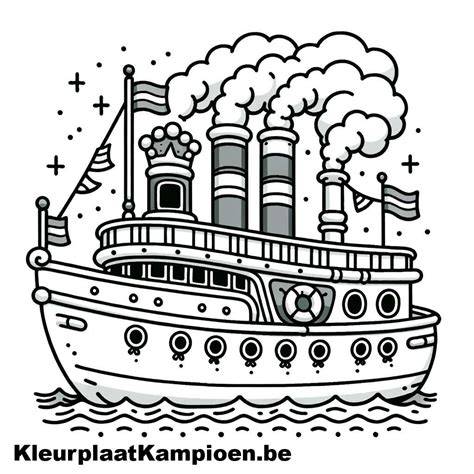 Kleurplaat Stoomboot