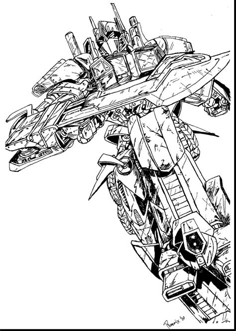 Kleurplaat Transformers Optimus