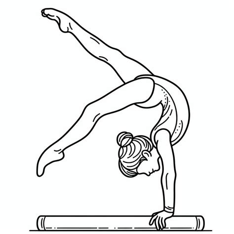 Kleurplaat Turnen Handstand