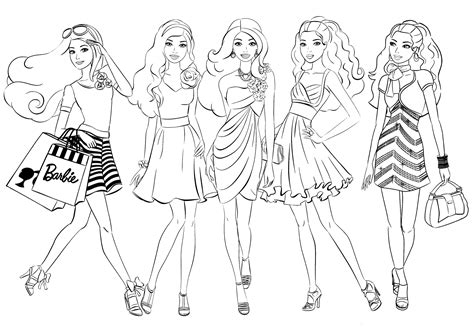 Kleurplaten Barbies