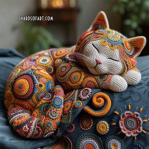 Klimt Crochet Cat