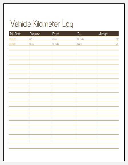7 Best Images Of Printable Mileage Log Sheet Template Printable Images
