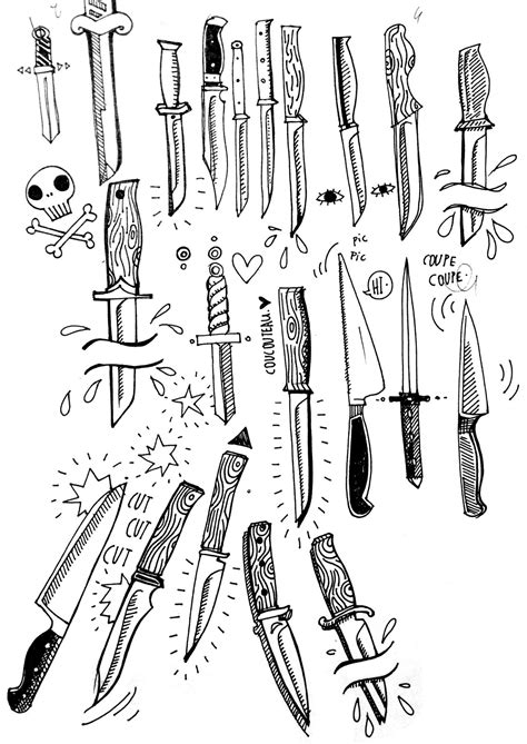 Knife Drawing Tattoo