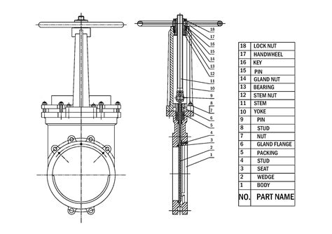 Knife Gate Valve Drawing