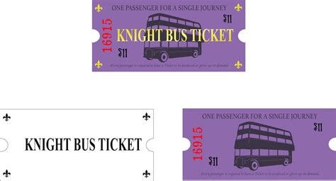 Knight Bus Ticket Printable