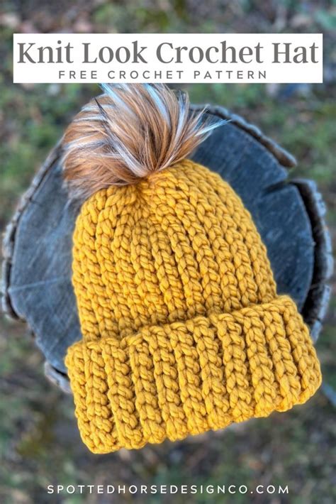 Knit Look Crochet Hat Pattern Free