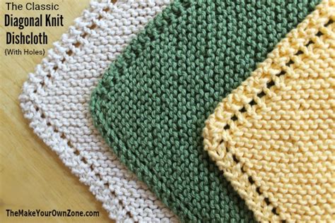 Knitted Diagonal Dishcloth Pattern