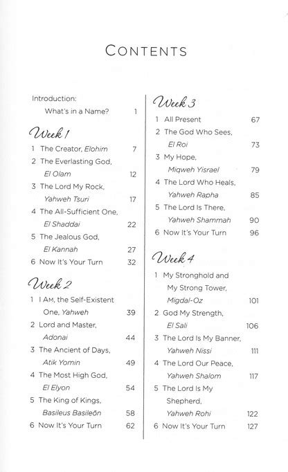 Knowing God Table Of Contents