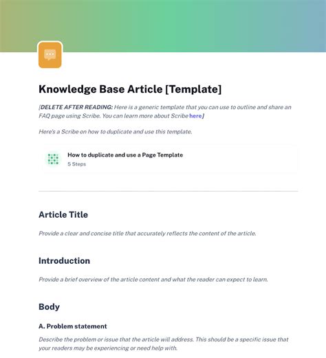 Knowledge Base Template Word