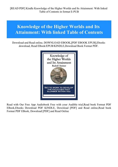 Knowledge Of The Higher Worlds And Its Attainment: With Linked Table Of Contents