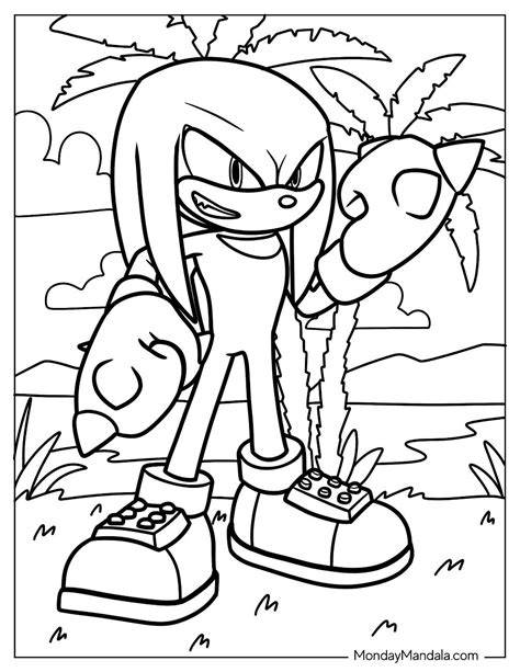 Knuckles And Sonic Coloring Pages