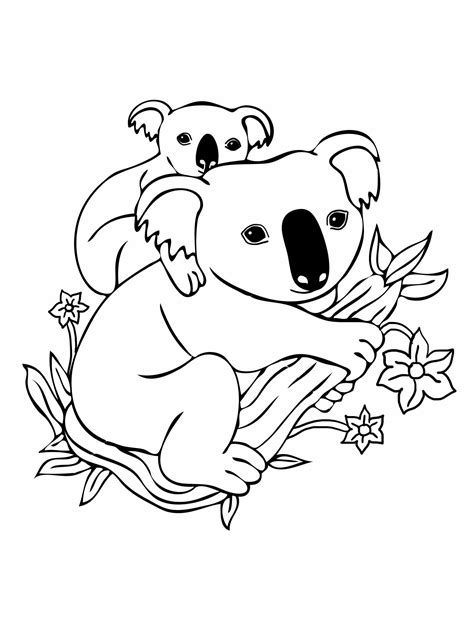 Cute Koala Bear Coloring Page Downloadable PDF File Etsy Canada