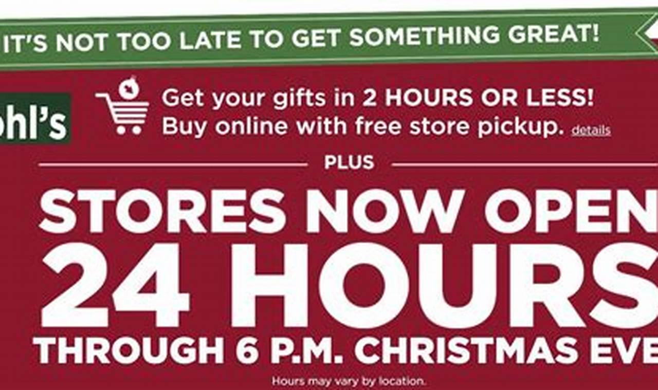Kohl's Holiday Hours 2024