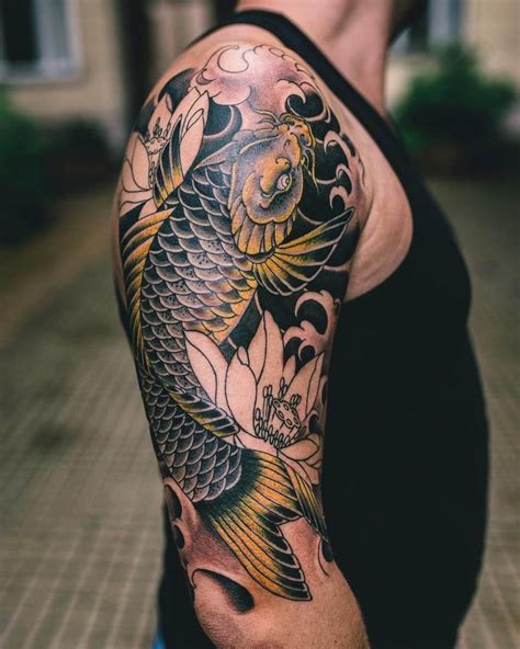 Koi Fish Half Sleeve Tattoos Design