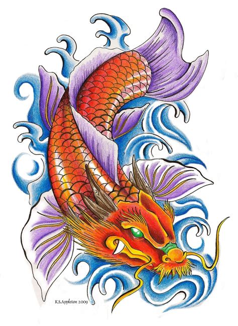 Unique Dragon Koi Sleeve Tattoo Design Sleeve tattoos