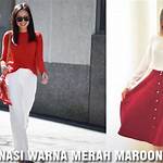 Kombinasi Warna Putih dan Merah Maroon