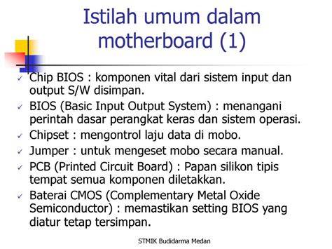 Ilustrasi komponen motherboard yang menunjukkan lokasi chip BIOS