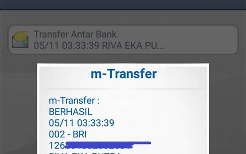 Konfirmasi Transfer M Banking Bca