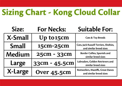 Kong Collar Size Chart