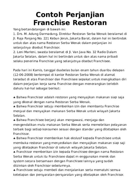 Kontrak Franchise